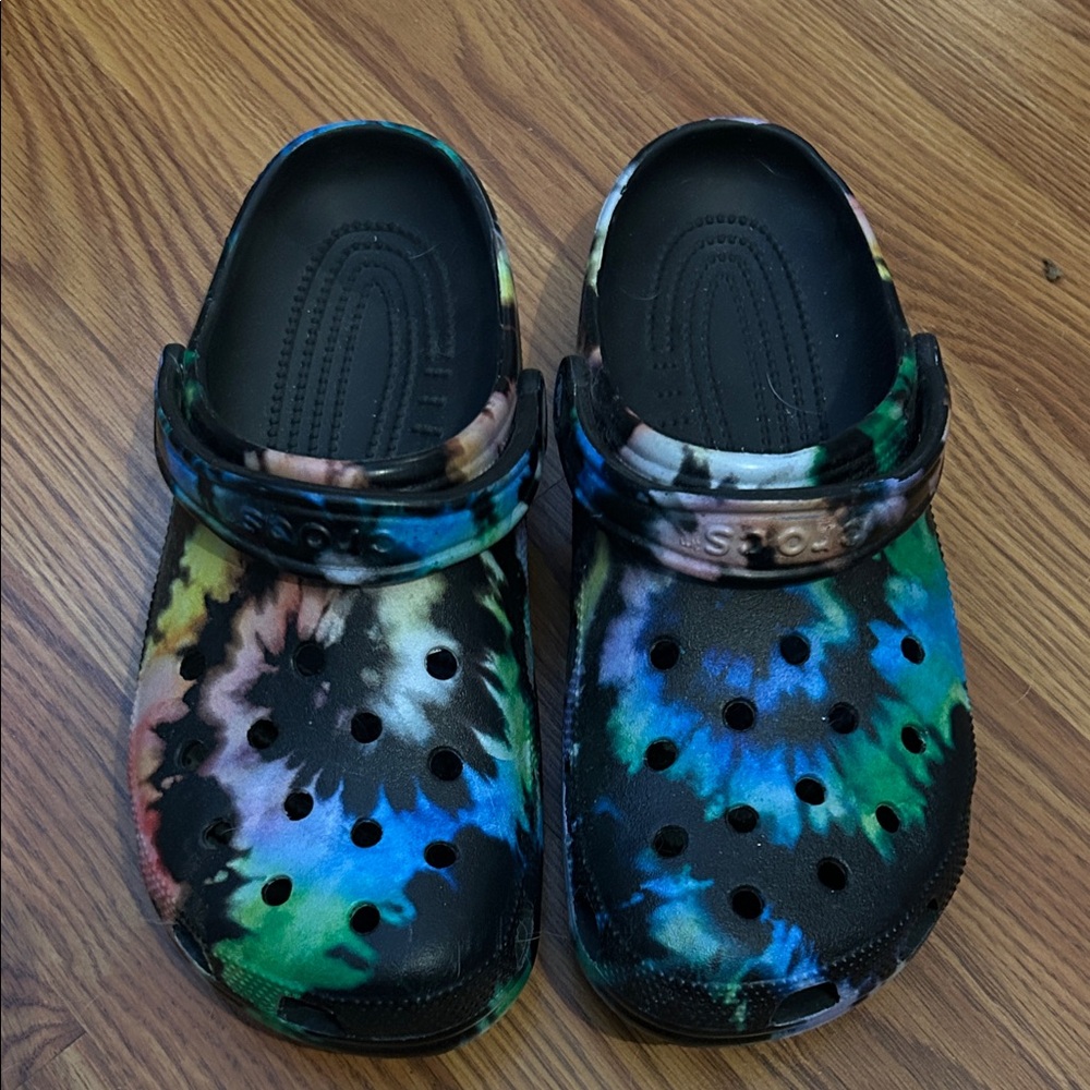 Tie-Dye Slip-On Clog Sandals - Black Multi - Unisex